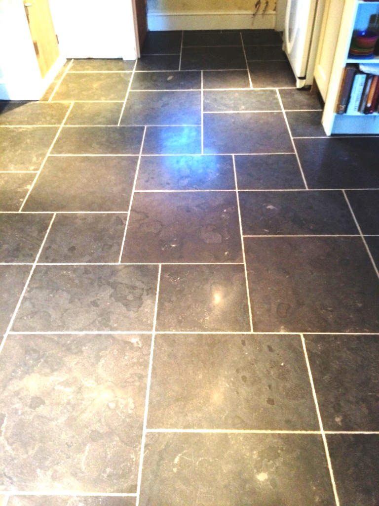 Black Limestone Tiles Fovant After Cleaning