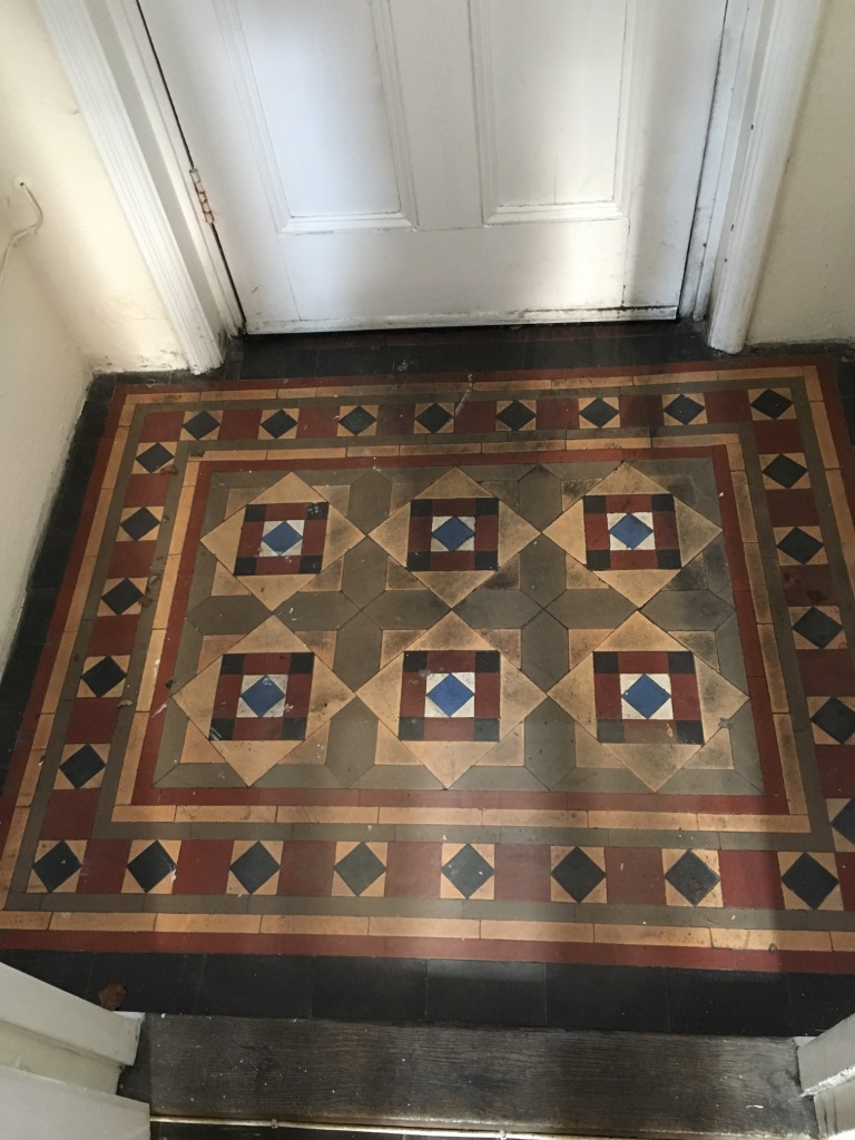 Victorian Tiled Lobby Before Cleaning in Swindon