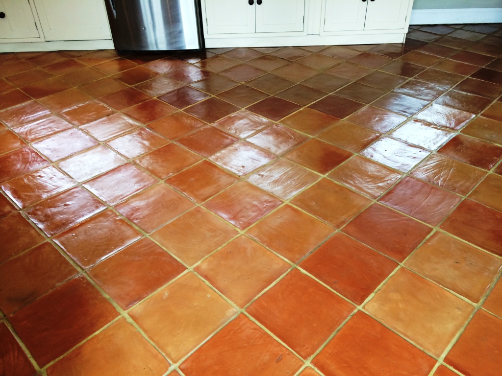 Terracotta Tiled Floor Salisbury After Cleaning and Sealing