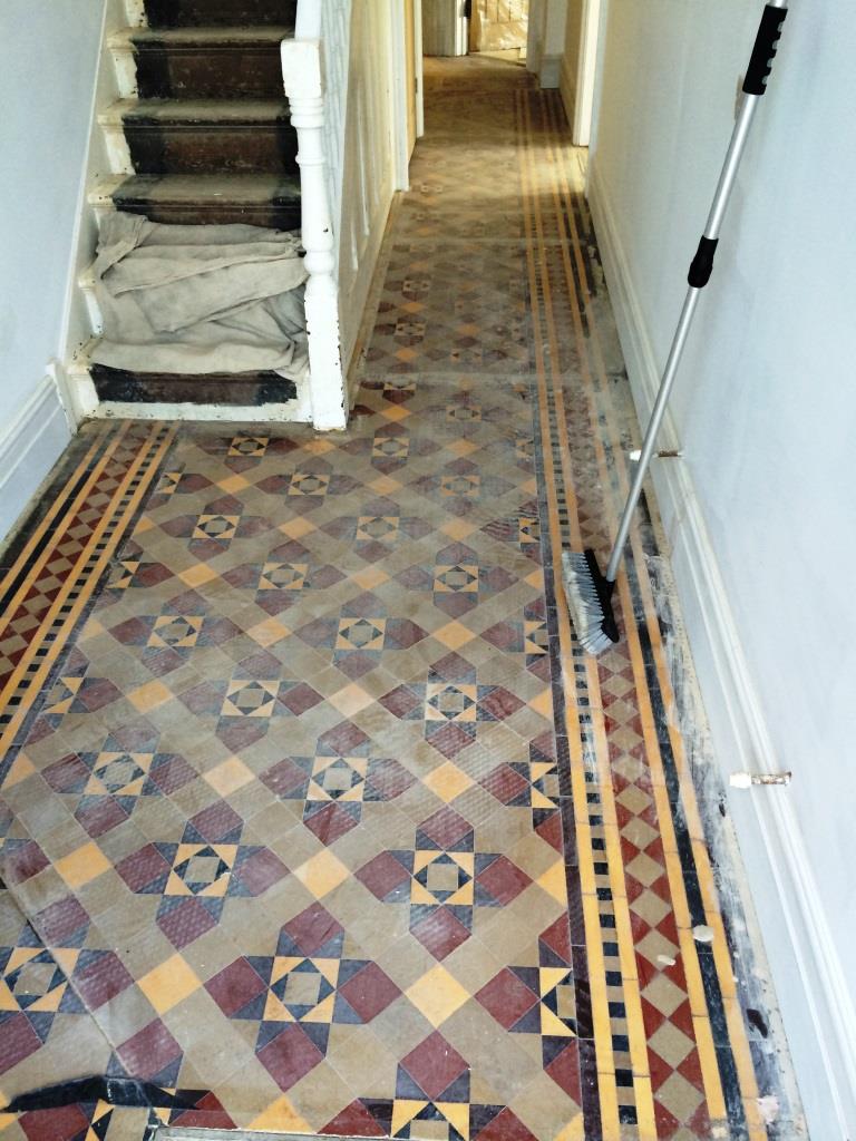 Victorian Tiled Floor Restoration in Holt Before