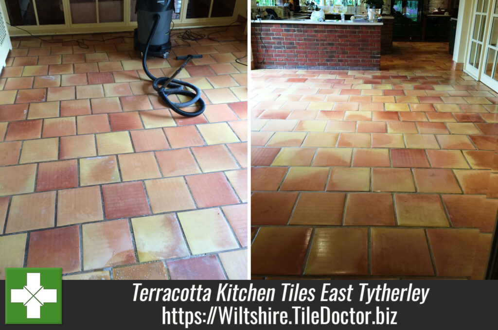 Deep Cleaning Terracotta Kitchen Tiles in East Tytherley