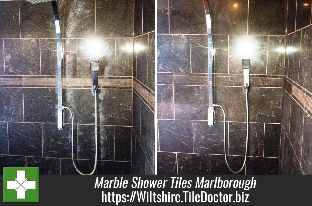 Marble Shower Tiles Damaged by Viakal Limescale Remover