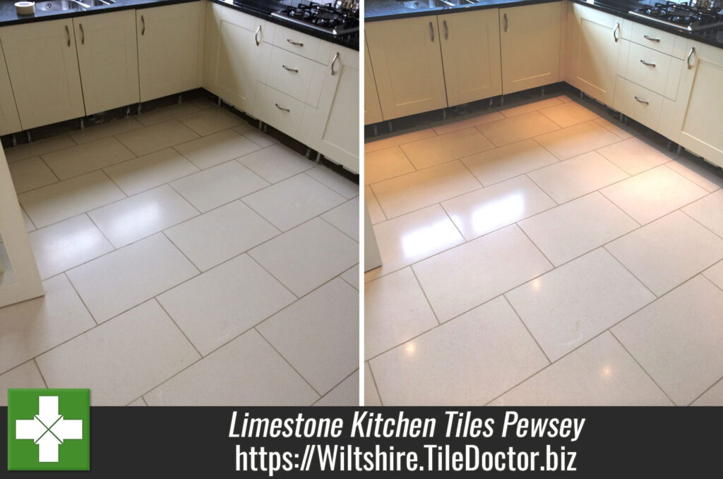 Polishing Limestone Kitchen Tiles in Pewsey