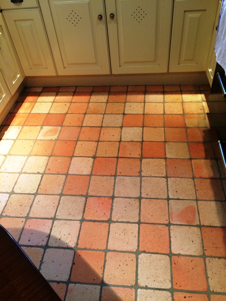 Terracotta Tiled Floor Burbage After Cleaning