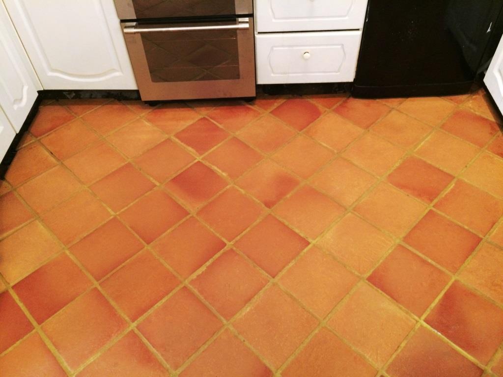 Terracotta Tiled Floor After Cleaning in Osbourne St. Georges