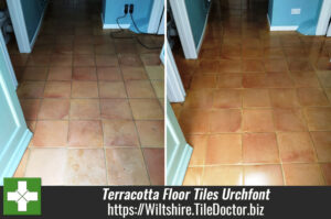 Cleaning Wax and Oil from Terracotta Floor Tiles in Urchfont