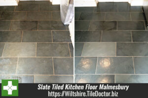 Slate Tiled Kitchen Floor Deep Cleaned in Malmesbury