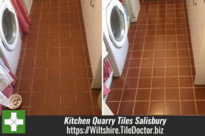 Kitchen Quarry Tiles Floor Treated to a Deep Clean and Seal in Salisbury